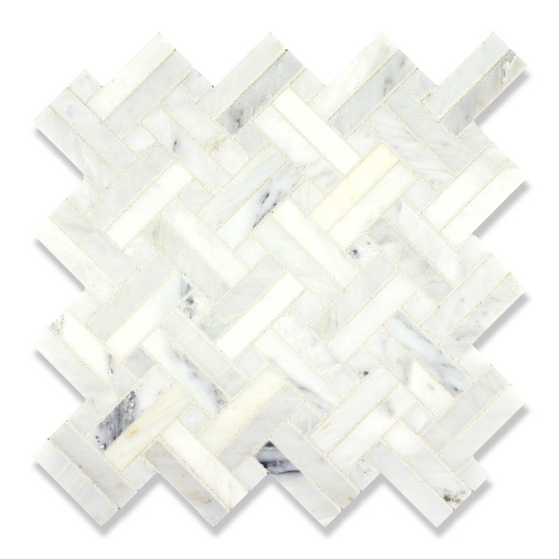 Diagonal Weave mosaic in Honed